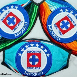 Mexican Sarape 1 Face Mask Cruz Azul Handmade